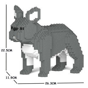 French Bulldog (Stood) Small - Dog Lego (Blue/Grey)